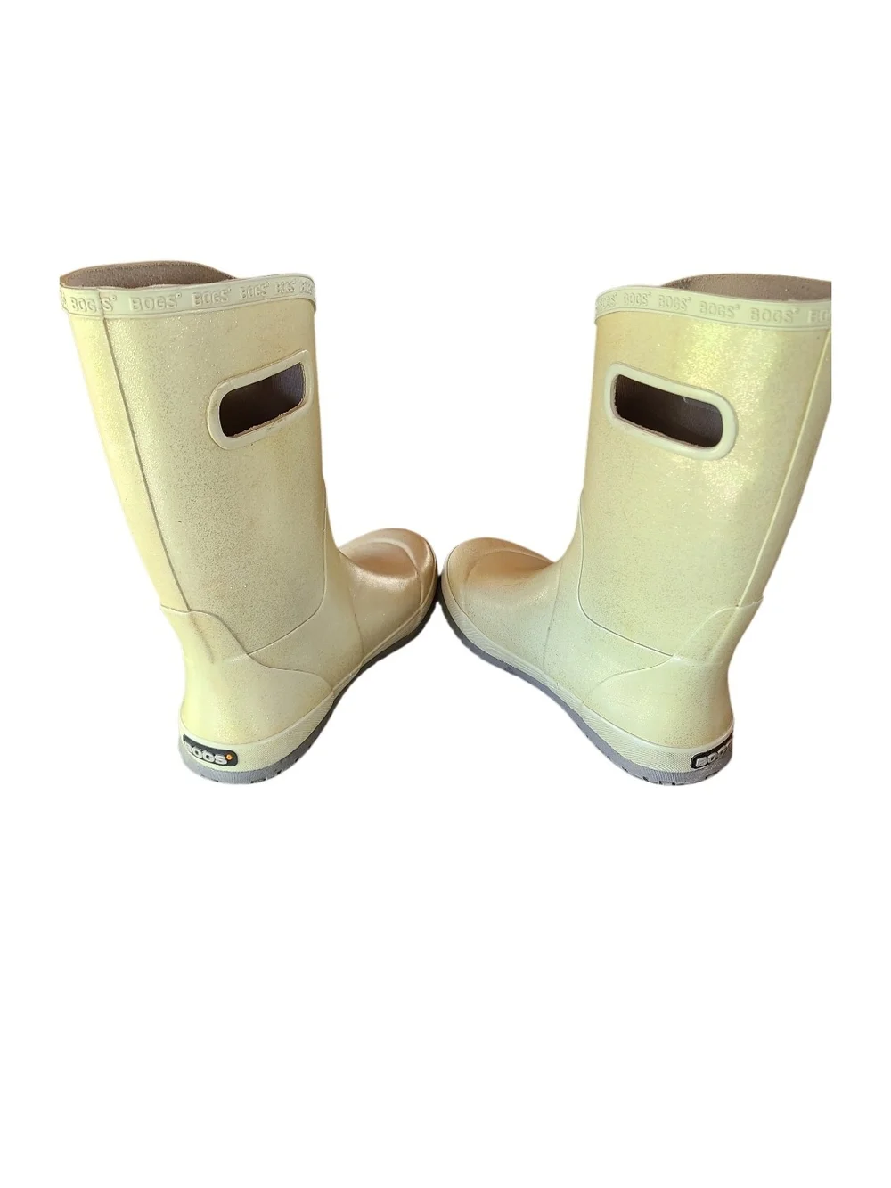 Bogs Youth Glitter Rain Boots Light Green Size 5 Waterproof Pull On